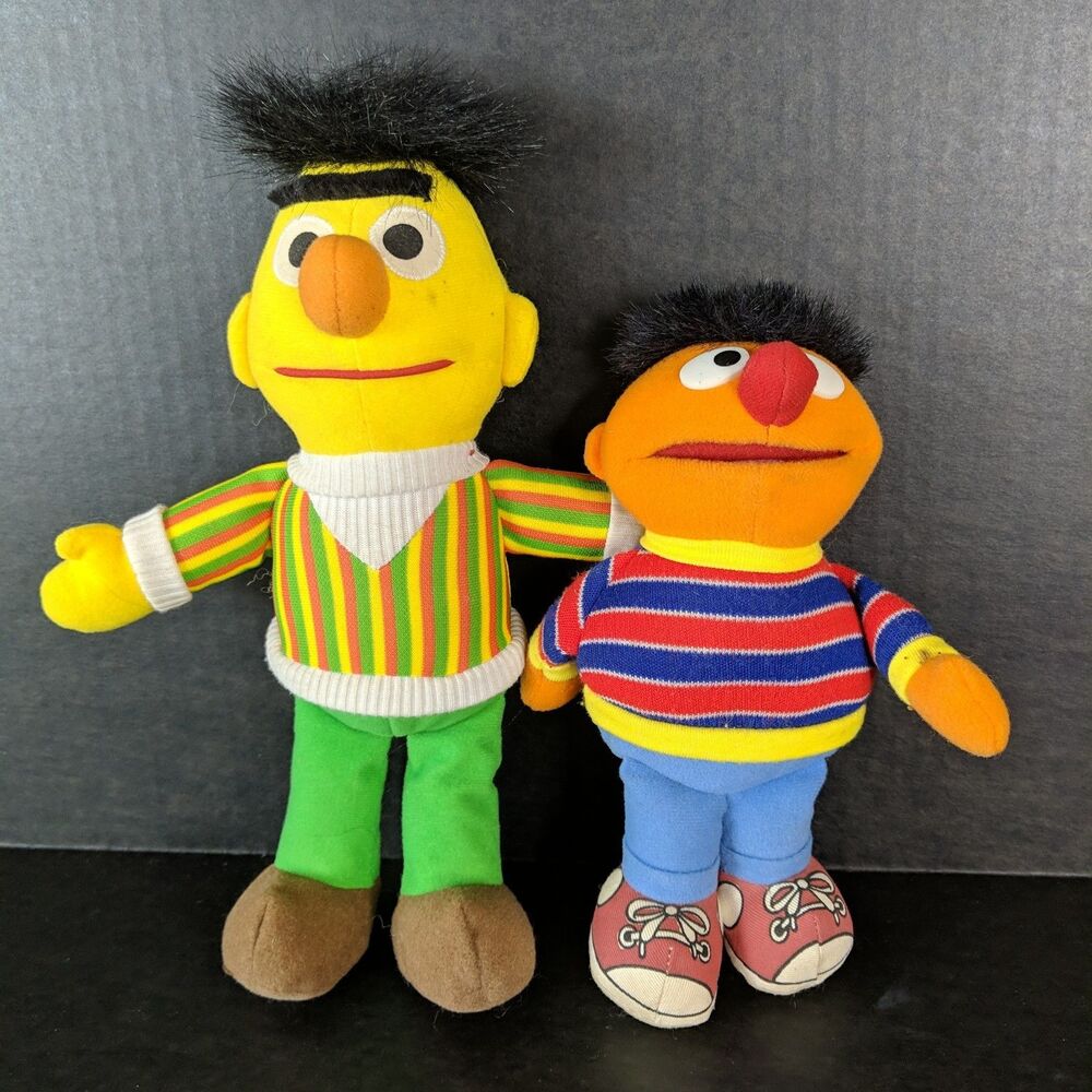 Tyco Bert & Ernie Sesame Street Plush Dolls Stuffed Animal Toy 1995 Jim Henson